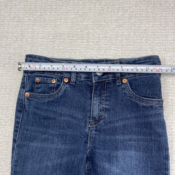 Levis Girlfriend Jeans Adjustable Girl Kids Size 10 Regular Dark Blue - Picture 8 of 9